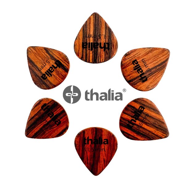 Thalia 351 Shape - Heavy 1.0mm Santos Rosewood Picks - 6pc Pack