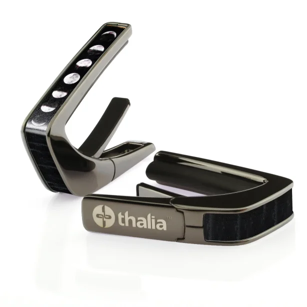 Thalia Moon Phases on Pearl | Deluxe Capo - Black Chrome