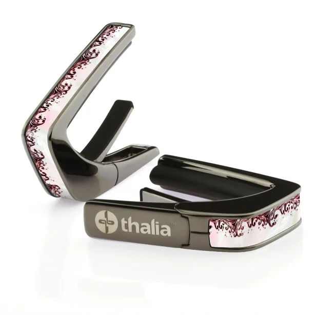 Thalia White Pearl Waves | Deluxe Capo - Black Chrome