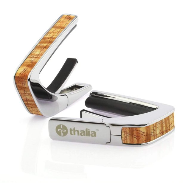 Thalia AAA Hawaiian Koa Inlay | Exotic Wood CapoÂ - Chrome