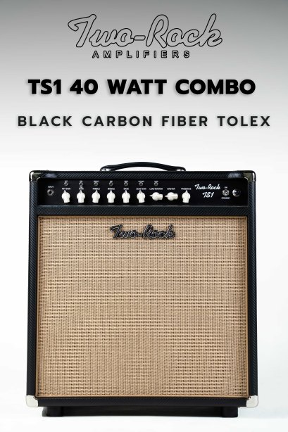 Two Rock TS1 40 watt combo, black anodize, black carbon fiber, cane cloth, buckskin piping,cream chicken head knobs-230V