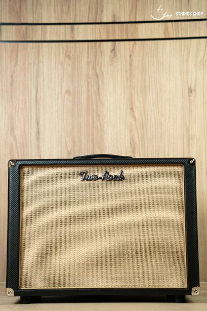 Two Rock 1x12-Open back, black carbon fiber, cane cloth, buckskin piping, TR12 speaker