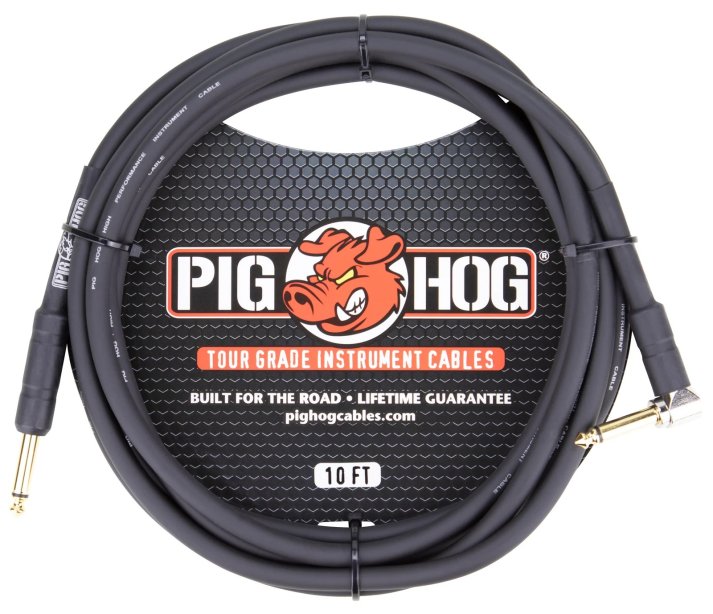 Pig Hog 10ft 1/4" - 1/4" Right angle 8mm Inst. Cable