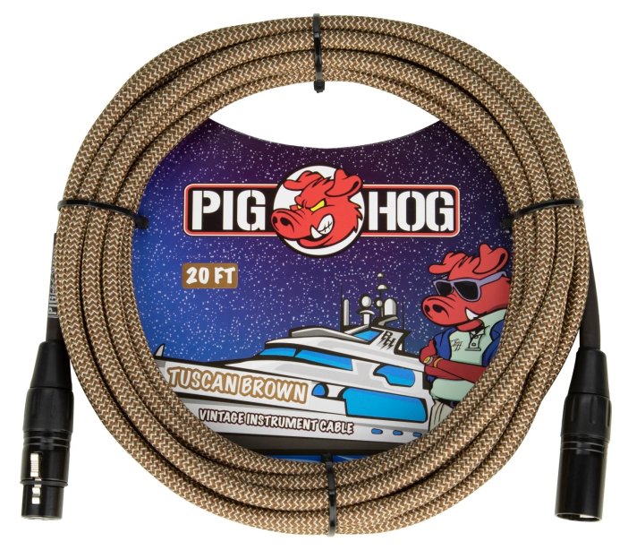 Pig Hog &quot;Tuscan Brown&quot; Woven Mic Cable, 20ft XLR