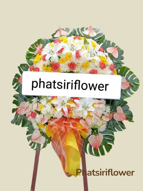 พวงหรีดดอกไม้สด