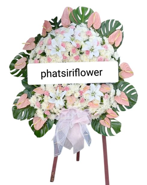 พวงหรีดดอกไม้สด 