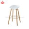 เก้าอี้บาร์ทรงสูง ขาไม้ (สีขาว)