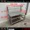 โต๊ะสแตนเลส+Overshelf 1 ชั้น 80x156x85 + Overshelf 34x156x61 cm.