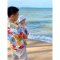 เสื้อฮาวาย เสื้อเด็ก เสื้อครอบครัว เด็ก&ผู้ใหญ่ Hawaiian aloha Shirts  (มะพร้าว Colorful พื้นขาว)