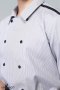 Grey Stripe Double Row Buttons Waiter & Waitress Shirt