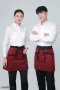 ผ้ากันเปื้อน ครึ่งสั้น สีเลือดหมู สายยาวผูกหน้าสีดำ (FSA0174)