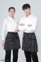 ผ้ากันเปื้อน ครึ่งสั้น ลายลาครัวดำ สายยาวผูกหน้าสีดำ (FSA0175)