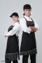 Black Chalk Stripe-Black Full Apron