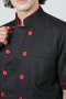 Red piping black short sleeve chef jacket