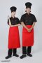 Red piping black short sleeve chef jacket
