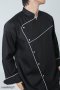 เสื้อเชฟ รุ่นสกายไลน์ สีดำกุ๊นขาว