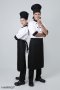 Black collar&cuffs White 3/4 sleeve chef jacket