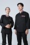 Thai flag collar Black long sleeve chef jacket