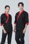Red piping black Japanese Chef Jacket