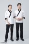 Black piping white Japanese Chef Jacket