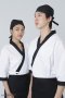 Black piping white Japanese Chef Jacket