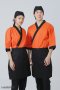 Black piping orange Japanese Chef Jacket