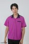 เสื้อแม่บ้าน เสื้อพ่อบ้าน ปกเชิ้ต สีม่วง-กรม