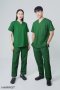 ชุดสครับ ชุดพยาบาล สีเขียวเข้ม (เสื้อ+กางเกง) (HPG0154)