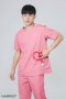 เสื้อสครับ ชุดพยาบาล คอกลม สีชมพู (เสื้อ+กางเกง) (HPG0165)