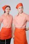 Orange Scoth Double Row Buttons Waiter & Waitress Shirt