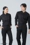 เสื้อพนักงานเสิร์ฟ ชุดพนักงานเสิร์ฟ คอจีน แขนยาว สีดำ (SHI5112)