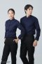 เสื้อพนักงานเสิร์ฟ ชุดพนักงานเสิร์ฟ คอจีน แขนยาว สีกรม (SHI5113)