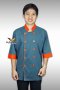 Orange collar&cuffs grey 3/4 sleeve chef jacket