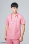 ชุดสครับ คอวี สีชมพู (เสื้อ+กางเกง) (HPG0155)