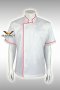 Red piping white short sleeve chef jacket