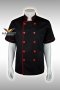 Red piping black short sleeve chef jacket