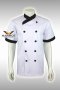 Black collar&cuffs white Chef Jacket