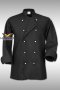 เสื้อกุ๊ก เสื้อเชฟ ชุดเชฟ เสื้อพ่อครัว แขนยาว สีดำ กระดุมถอดได้ สีขาว (FSS0214)