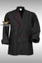 Red stud buttons black long sleeve chef jacket