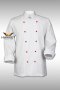 เสื้อกุ๊ก เสื้อเชฟ ชุดเชฟ เสื้อพ่อครัว แขนยาว สีขาว กระดุมถอดได้ สีแดง (FSS0216)