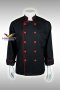 Red piping black long sleeve chef jacket