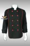 เสื้อกุ๊ก เสื้อเชฟ ชุดเชฟ เสื้อพ่อครัว แขนยาว สีดำ กุ๊นแดง 2 เส้น (FSS0307)