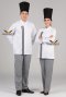 Black double stripe white long sleeve chef jacket (PRD0028)