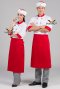 เสื้อกุ๊ก เสื้อเชฟ ชุดเชฟ เสื้อพ่อครัว แขนสามส่วน สีขาวปกแดง (FSS0301)