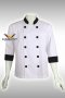 เสื้อกุ๊ก เสื้อเชฟ ชุดเชฟ เสื้อพ่อครัว แขนสามส่วน สีขาวปกดำ (FSS0305)
