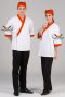 Orange piping white Japanese Chef Jacket (FSS0607)