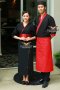 Red piping black Japanese Chef Jacket