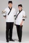 เสื้อกุ๊ก เสื้อเชฟ ชุดเชฟ เสื้อพ่อครัว ญี่ปุ่น สีขาวกุ๊นดำ (FSS0602)