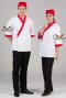 Red piping white Japanese Chef Jacket