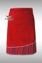 ผ้ากันเปื้อน ผ้ากันเปื้อนเชฟ ผ้ากันเปื้อนพ่อครัว ผ้ากันเปื้อนกุ๊ก ผ้ากันเปื้อนเสิร์ฟ ครึ่งสั้น สีแดง แต่งลายลาครัวแดง (FSA0152)